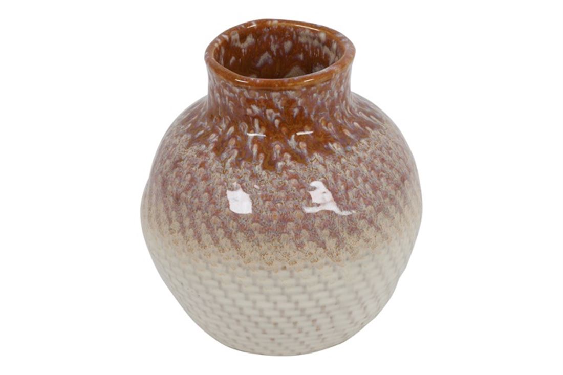Vaso Cerâmica Alban Castanho 14x15cm