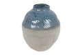 Vaso Cerâmica Alban Azul 30cm