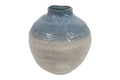 Vaso Cerâmica Alban Azul 26x31cm