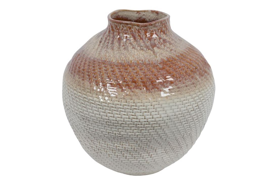 Vaso Cerâmica Alban Castanho 26x31cm