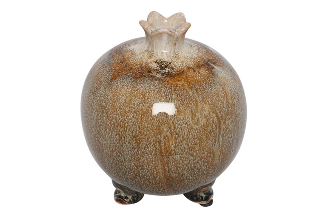 Vaso Cerâmica Romã Verde 13.5x16cm