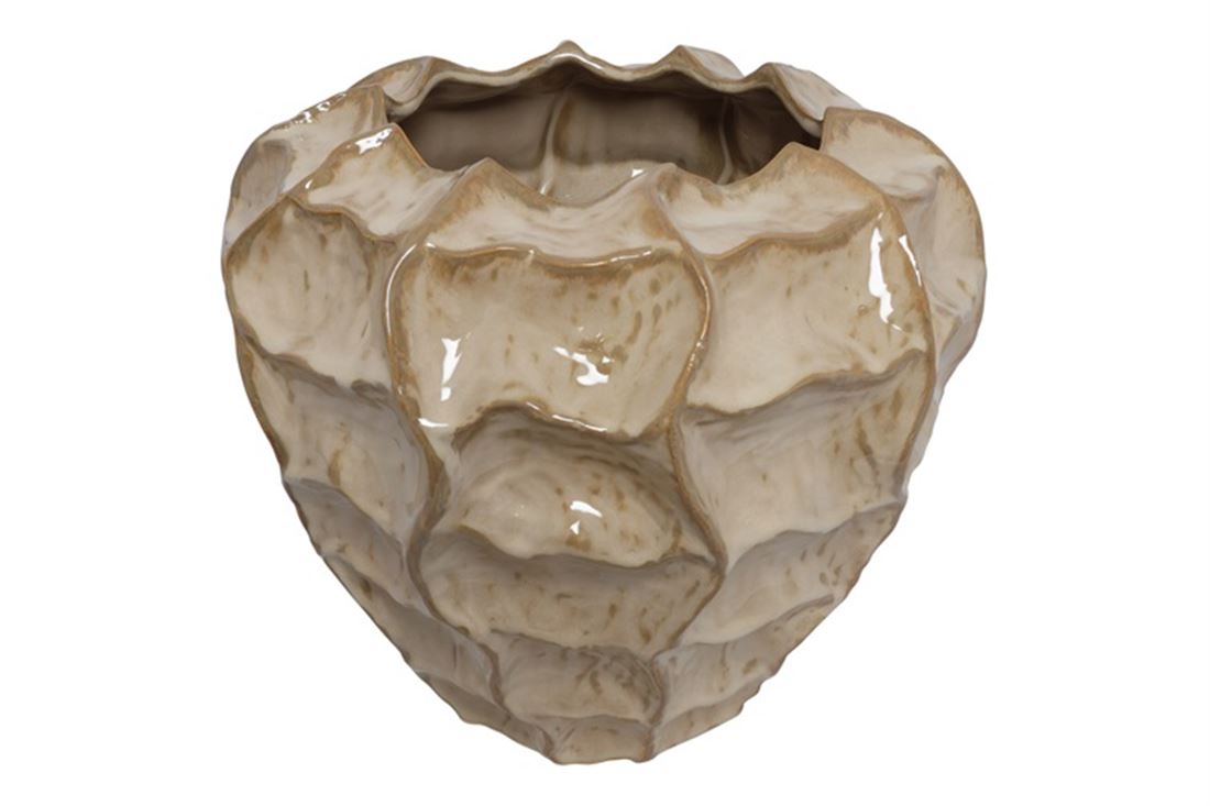 Vaso Cerâmica Rialto Pérola 32x27cm