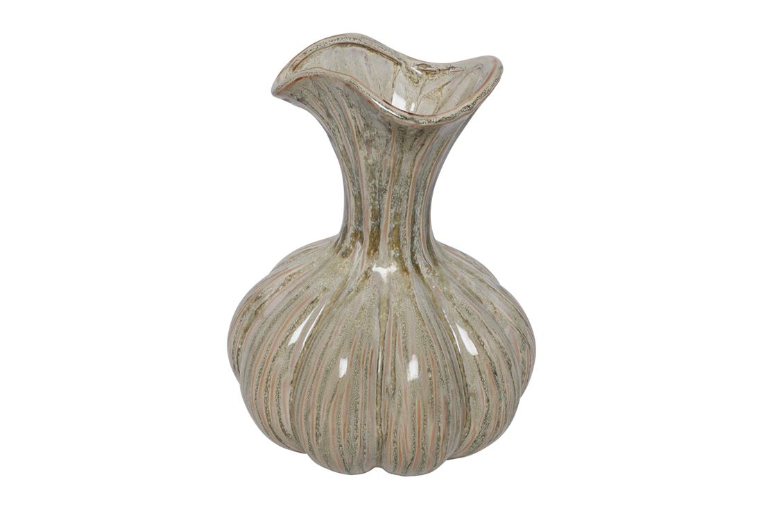Floreira Cerâmica Calix Creme Escuro 26x23cm