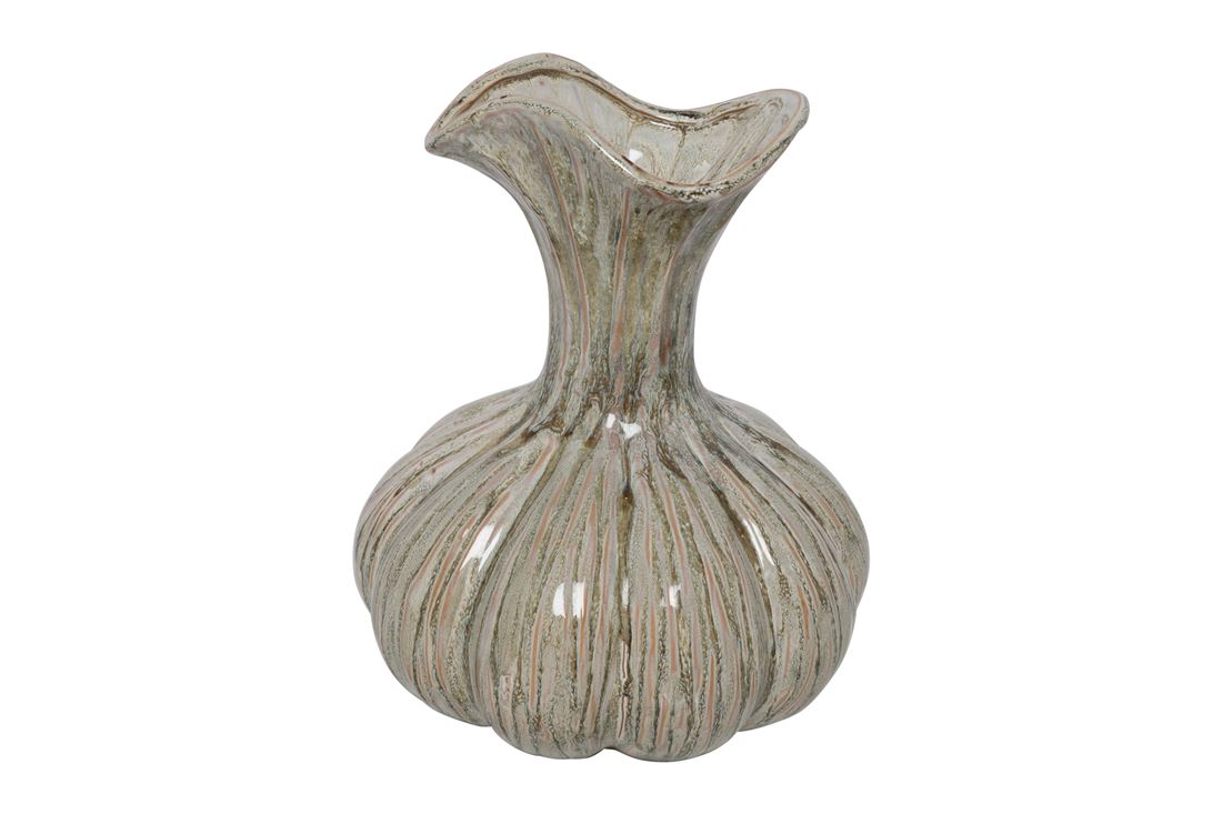 Floreira Cerâmica Calix Creme Escuro 30x26cm