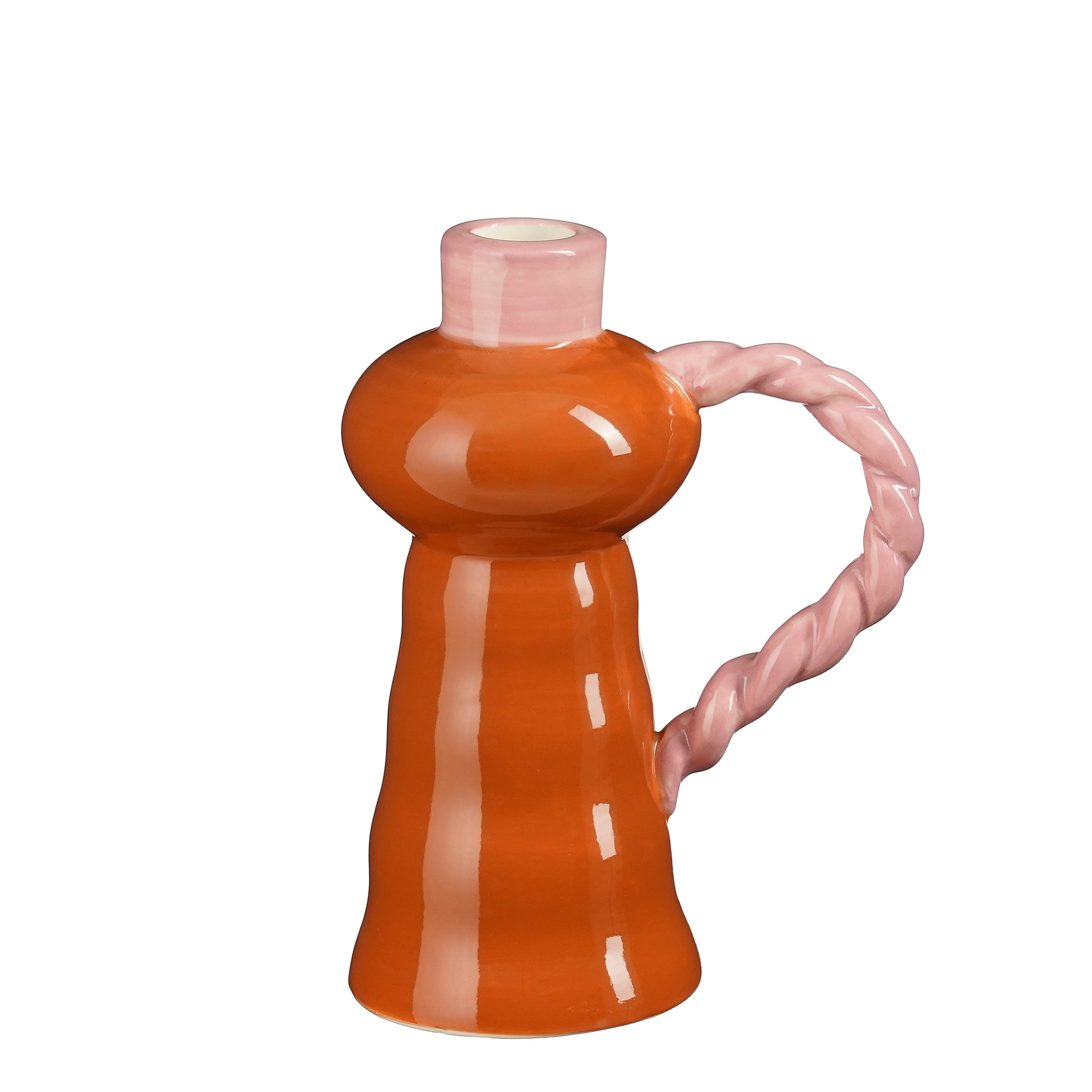 Candelabro Viva c/Asa Laranja 17x13x8cm