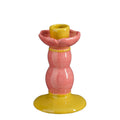 Candelabro Dion Rosa/Amarelo 14x9cm