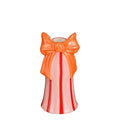Candelabro Rosa c/Laço Laranja 17x8cm