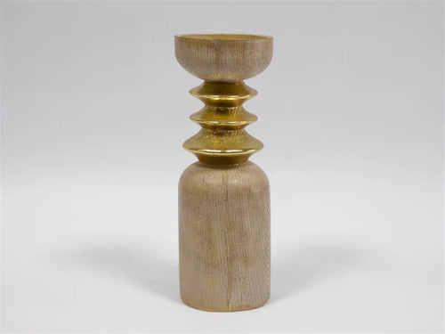 Castiçal Ouro/Castanho 10x26,5cm