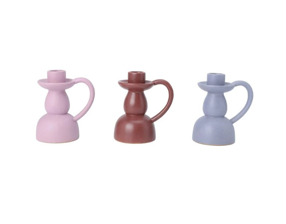 Candelabro Rosa/Vermelho/Roxo Sortido 18cm