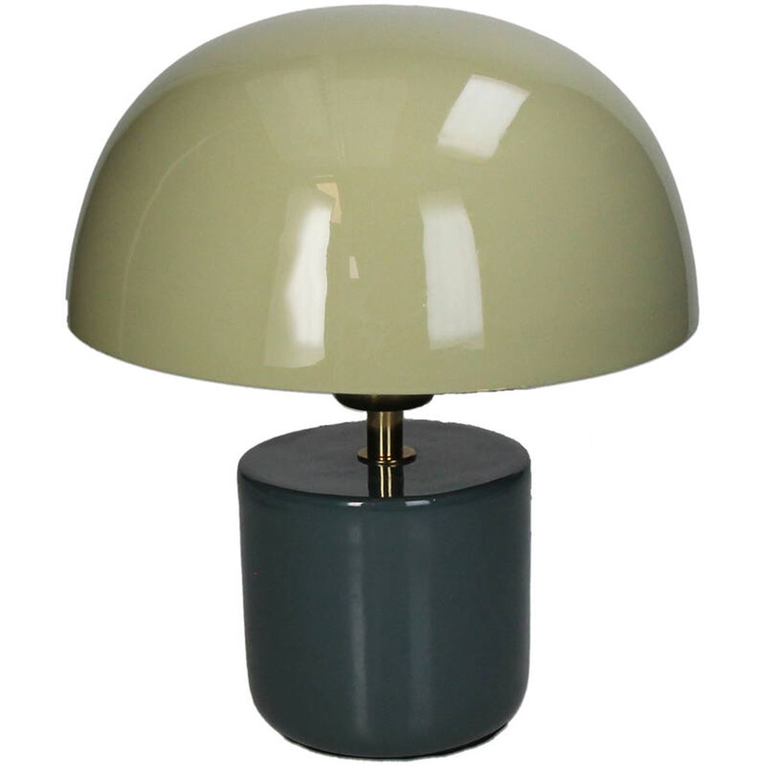 Candeeiro Mesa Vintage Metal Bege/Verde 24x23cm