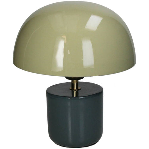 Candeeiro Mesa Vintage Metal Bege/Verde 24x23cm