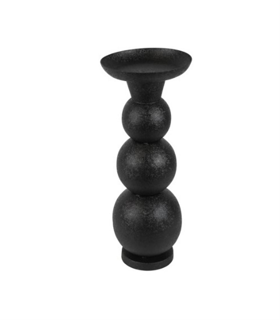 Candelabro Fajah Preto Bolas 45,5x15cm
