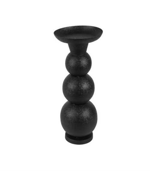 Candelabro Fajah Preto Bolas 45,5x15cm