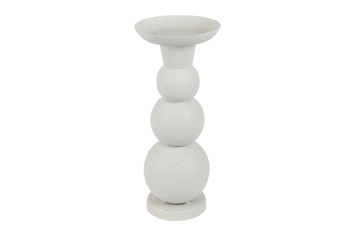 Candelabro Fajah Branco Bolas 37x12,5cm