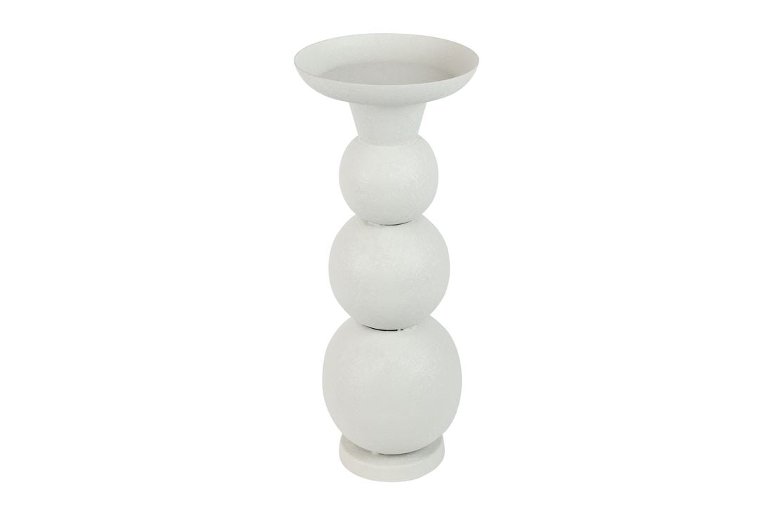 Candelabro Fajah Branco Bolas 45,5x15cm