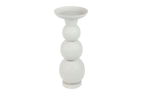 Candelabro Fajah Branco Bolas 45,5x15cm
