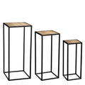Mesa Apoio Quinty Preta/Madeira 60x27x27cm