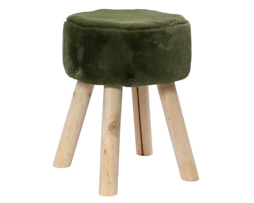 Banco Madeira c/Pelo Verde 30x38cm