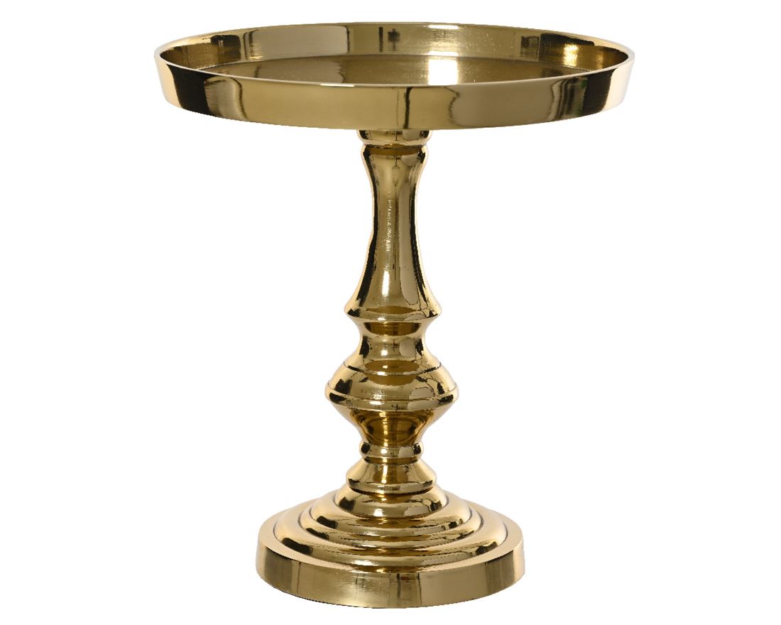Mesa Metal Redonda Dourada 24x25cm