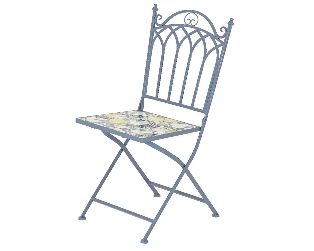 Cadeira Metal Sorrento Azul 38x50x89cm