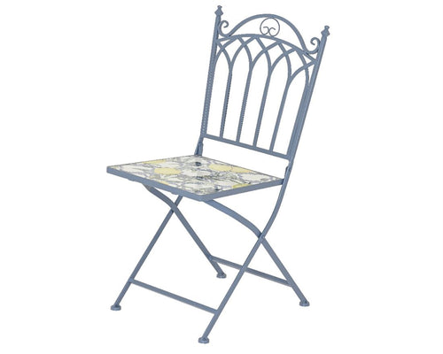 Cadeira Metal Sorrento Azul 38x50x89cm