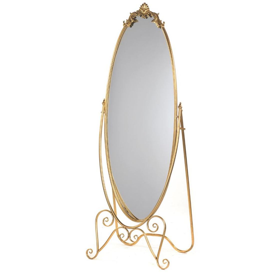 Espelho Oval Dourado c/Suporte 58x42x164cm
