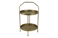 Mesa Lateral Cairns Redonda Dourada 42x73cm