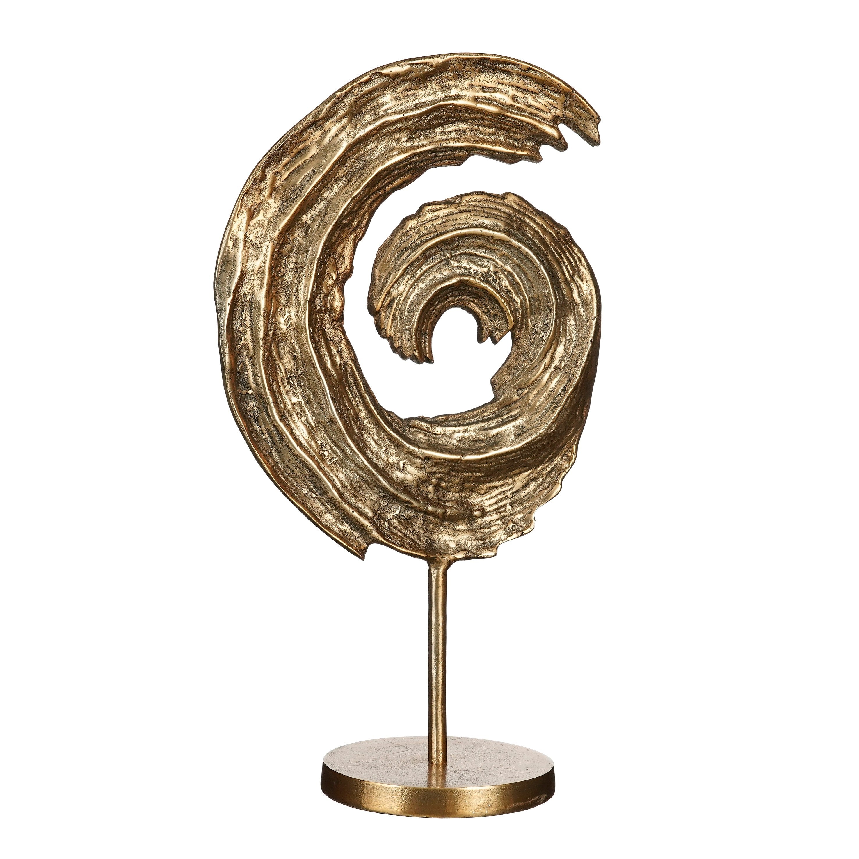 Ornamento Decorativo Espiral Dourado 57x34cm