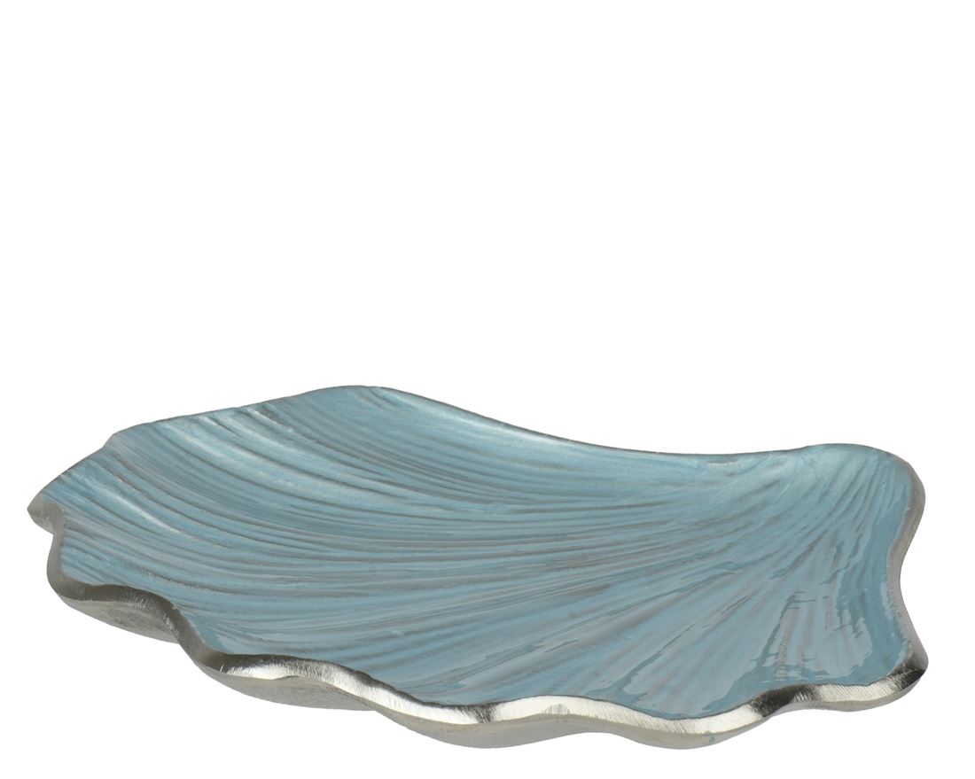 Prato Metal Concha Azul 19,5cm