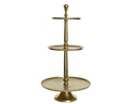 Expositor Redondo Metal Ouro Conjunto 3 Peças 43x81cm