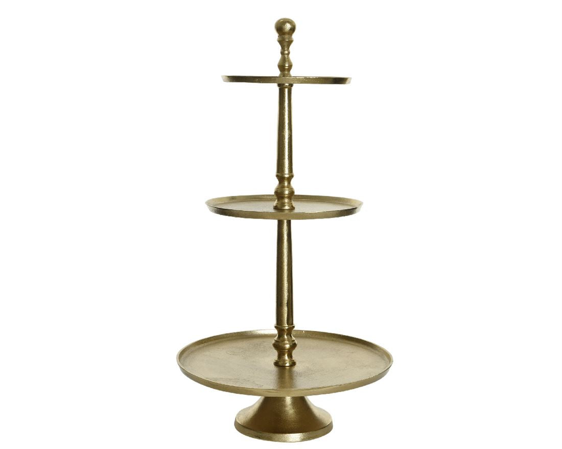 Expositor Redondo Metal Ouro Conjunto 3 Peças 43x81cm