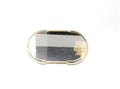 Tabuleiro Oval Dourado c/Espelho 35x20x5cm