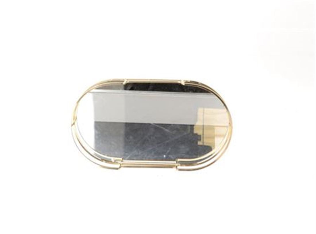 Tabuleiro Oval Dourado c/Espelho 35x20x5cm