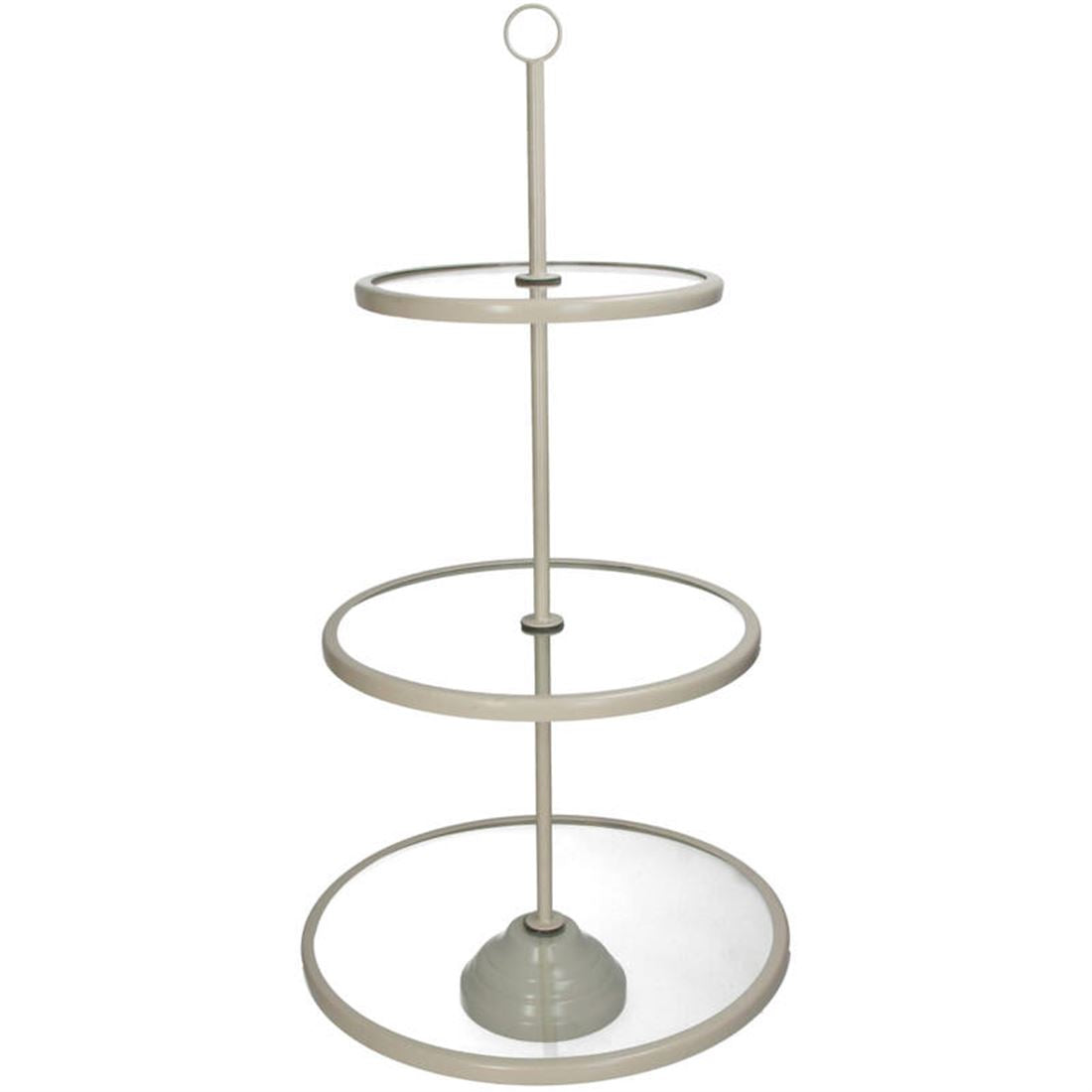Expositor Vidro c/Rebordo Metal Bege 61x31cm