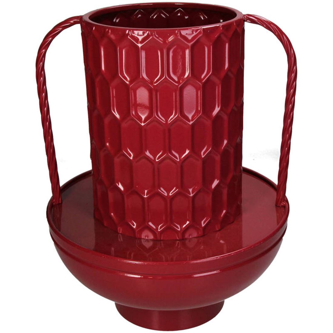 Vaso Metálico c/Asas Rosa 38x30cm