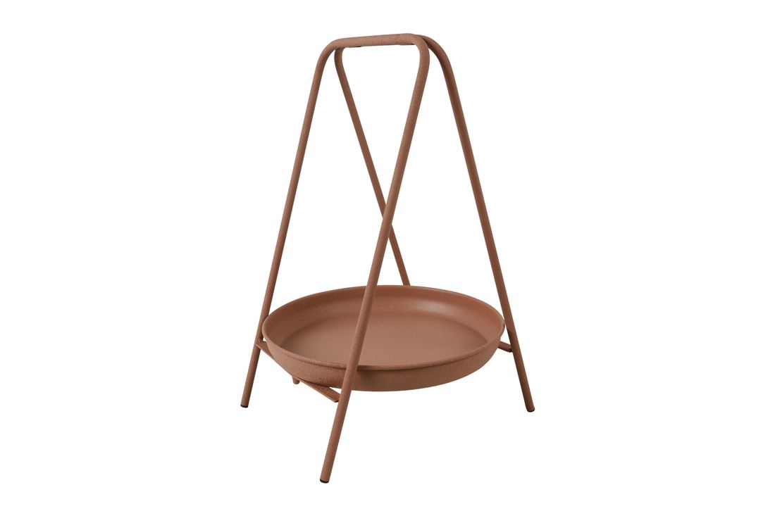Suporte Metal c/Prato Castanho 45x29x30cm