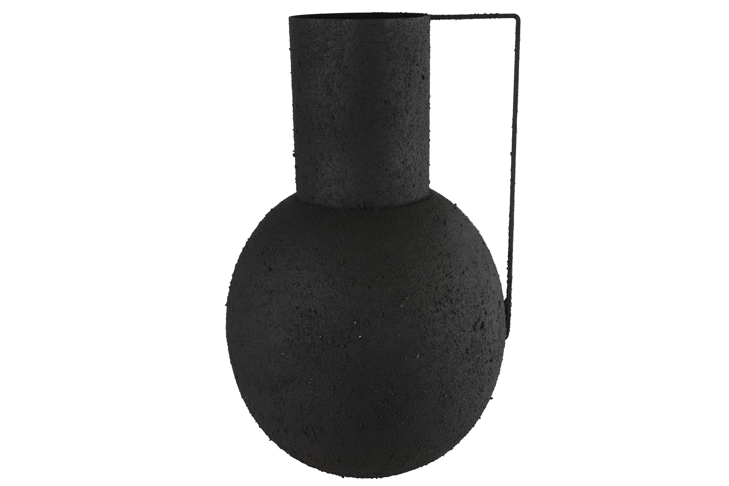 Jarrão Metal Texturado c/Asa Preto 70cm