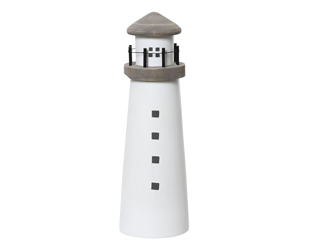 Farol Madeira Branco 30x10cm
